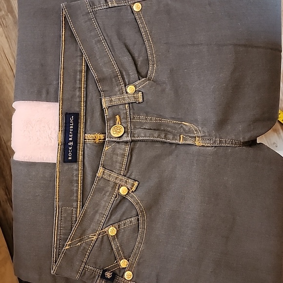 Rock & Republic Gold Wash Skinny Jeans Size 8 - Picture 9 of 14